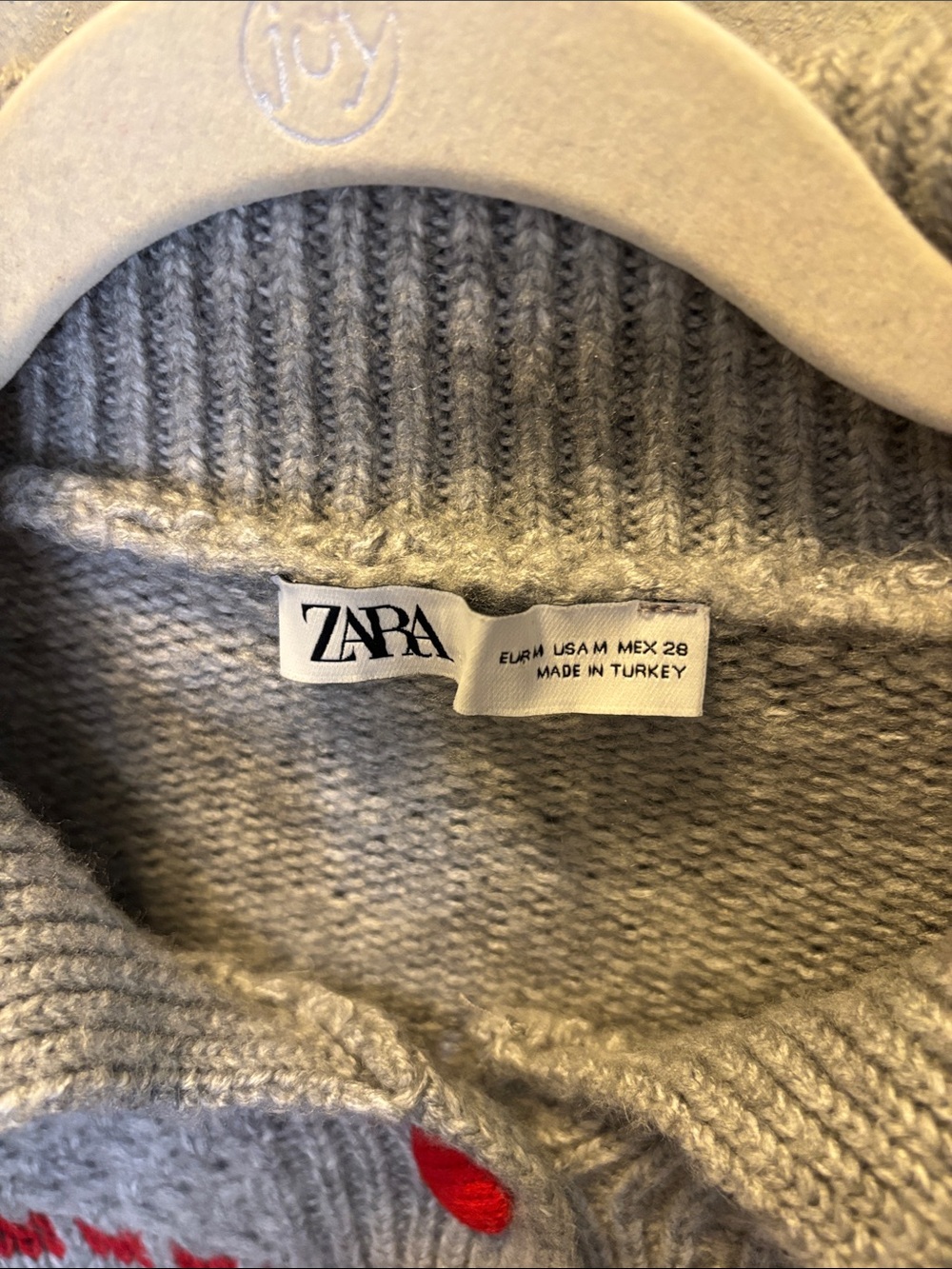 Zara Cottagecore Boho Embroidered Cardigan Sweater Gray Floral Women’s Medium - Picture 7 of 9